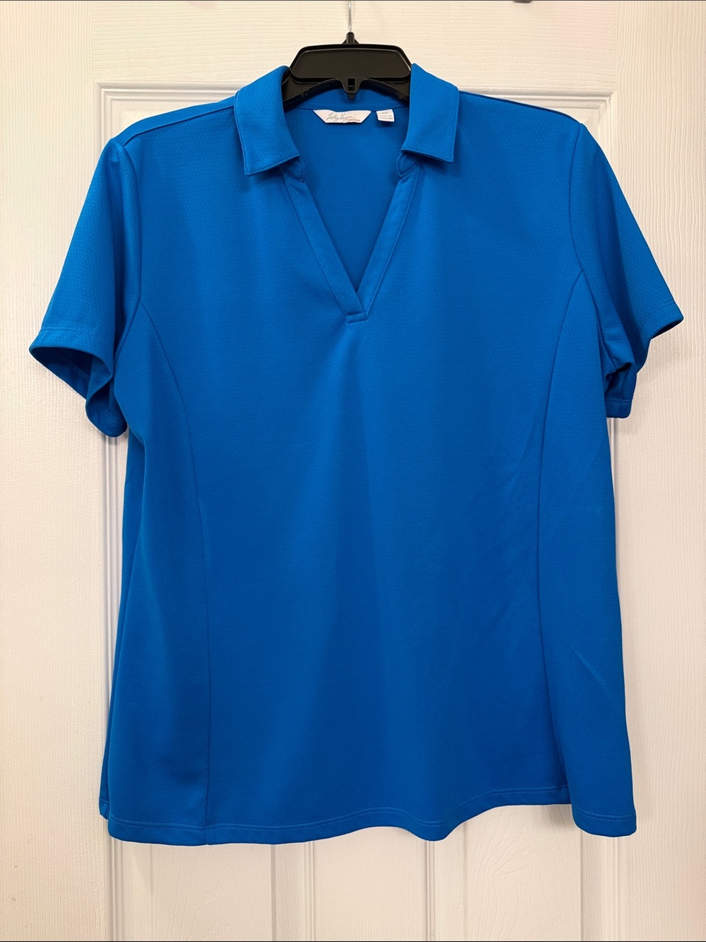 Lady Hagen Electric Blue V-Neck Polo Tee